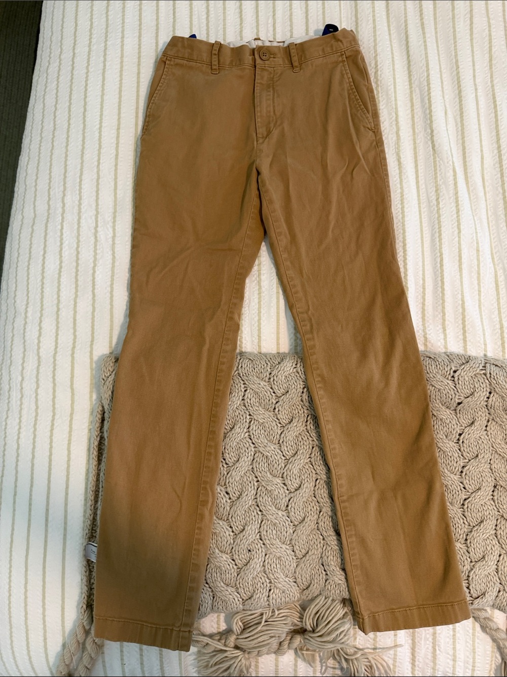 Crewcuts Boys' Brown Chino Pants; adjustable waist